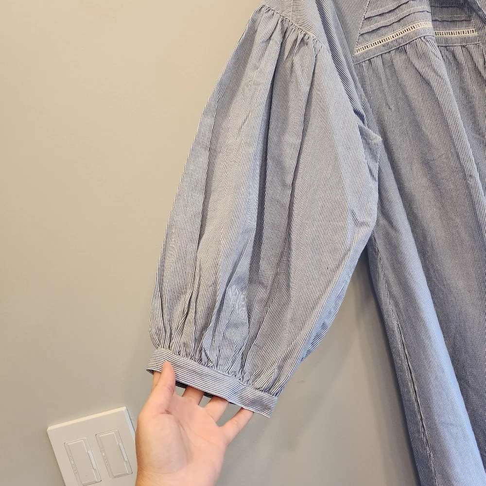 La Cera NWT Chambray Button Up Nightgown Comfort Wear XL 100% Cotton - Picture 4 of 9